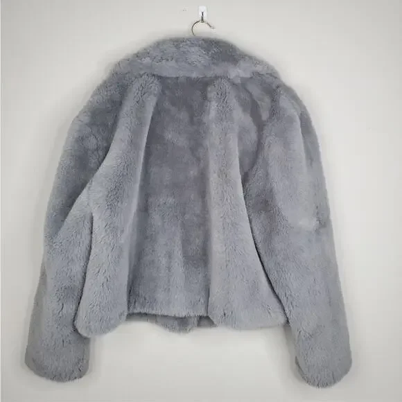 Final price^ Topshop Claire faux fur jacket gray - Picture 5 of 10